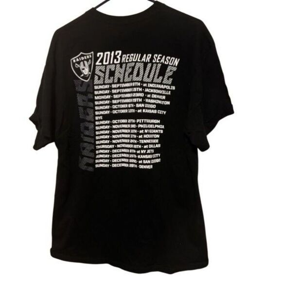 Oakland Raiders 2013 Regular Season Size XL T-Shirt - Picture 4 of 5
